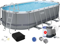 Каркасный бассейн Bestway 56710 Oval Power Steel Pool 549х274х122 см